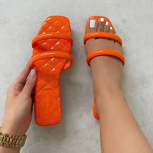 Women's Slippers & Flip-Flops Flat Heel Open Toe Patent Leather Solid Colored Almond Black Blue
Women's Slippers & Flip-Flops Flat Heel Open Toe Patent Leather Solid Colored Almond Black Blue