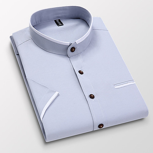 Men's Shirt non-printing Solid Colored Solid Color Short Sleeve Daily Tops Business Basic Button Down Collar Gray White Light gray / Work
Men's Shirt non-printing Solid Colored Solid Color Short Sleeve Daily Tops Business Basic Button Down Collar Gray White Light gray / Work