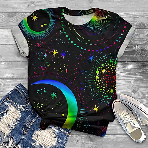 Women's Plus Size Tops T shirt Graphic Moon Print Short Sleeve Crewneck Basic Black Big Size XL XXL 3XL 4XL 5XL / Holiday
Women's Plus Size Tops T shirt Graphic Moon Print Short Sleeve Crewneck Basic Black Big Size XL XXL 3XL 4XL 5XL / Holiday