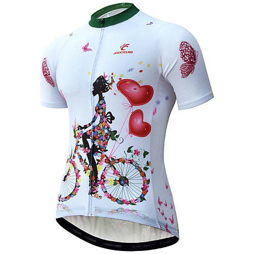 JESOCYCLING Women's Short Sleeve Cycling Jersey White Bike Jersey Mountain Bike MTB Road Bike Cycling Quick Dry Breathable Sports Clothing Apparel / Stretchy
JESOCYCLING Women's Short Sleeve Cycling Jersey White Bike Jersey Mountain Bike MTB Road Bike Cycling Quick Dry Breathable Sports Clothing Apparel / Stretchy