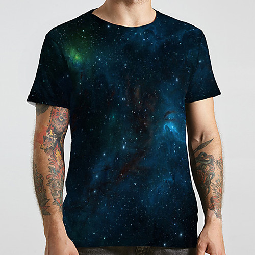 Men's Unisex Tee T shirt Shirt 3D Print Galaxy Graphic Prints Plus Size Print Short Sleeve Casual Tops Basic Designer Big and Tall Round Neck Blue / Summer
Men's Unisex Tee T shirt Shirt 3D Print Galaxy Graphic Prints Plus Size Print Short Sleeve Casual Tops Basic Designer Big and Tall Round Neck Blue / Summer