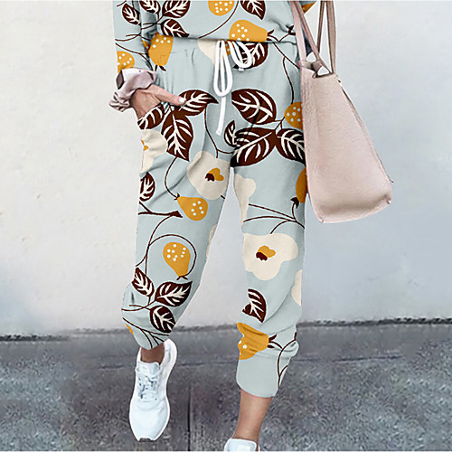 Women's Basic Soft Comfort Daily Home Jogger Pants Flower / Floral Graphic Prints Full Length Elastic Drawstring Design Print White Blue Red Blushing Pink Orange
Women's Basic Soft Comfort Daily Home Jogger Pants Flower / Floral Graphic Prints Full Length Elastic Drawstring Design Print White Blue Red Blushing Pink Orange
