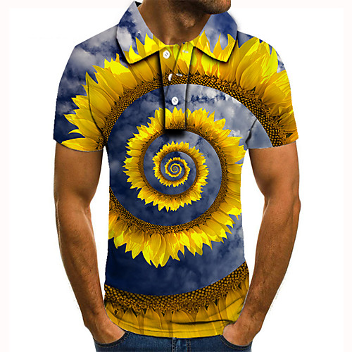 Men's Golf Shirt 3D Print Graphic Prints Sunflower Button-Down Short Sleeve Street Tops Casual Fashion Cool Blue / Sports
Men's Golf Shirt 3D Print Graphic Prints Sunflower Button-Down Short Sleeve Street Tops Casual Fashion Cool Blue / Sports