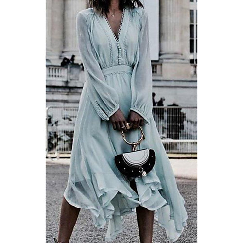 Women's A Line Dress Midi Dress Light Blue Long Sleeve Solid Color Plus High Low Spring Summer V Neck Casual 2021 S M L XL XXL 3XL
Women's A Line Dress Midi Dress Light Blue Long Sleeve Solid Color Plus High Low Spring Summer V Neck Casual 2021 S M L XL XXL 3XL