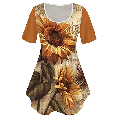 Women's Plus Size Tops T shirt Graphic Sunflower Print Short Sleeve Crewneck Basic Yellow Big Size XL XXL 3XL 4XL 5XL
Women's Plus Size Tops T shirt Graphic Sunflower Print Short Sleeve Crewneck Basic Yellow Big Size XL XXL 3XL 4XL 5XL