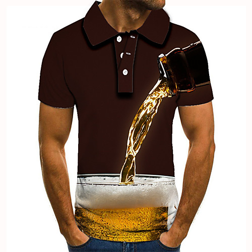 Men's Golf Shirt Tennis Shirt 3D Print Graphic Prints Beer Button-Down Short Sleeve Street Tops Casual Fashion Cool Brown / Sports
Men's Golf Shirt Tennis Shirt 3D Print Graphic Prints Beer Button-Down Short Sleeve Street Tops Casual Fashion Cool Brown / Sports