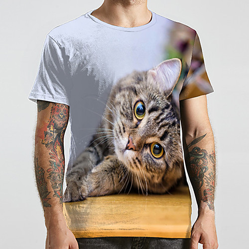 Men's Unisex Tee T shirt Shirt 3D Print Cat Graphic Prints Animal Plus Size Print Short Sleeve Casual Tops Fashion Designer Big and Tall Round Neck Blue / Sports / Summer
Men's Unisex Tee T shirt Shirt 3D Print Cat Graphic Prints Animal Plus Size Print Short Sleeve Casual Tops Fashion Designer Big and Tall Round Neck Blue / Sports / Summer