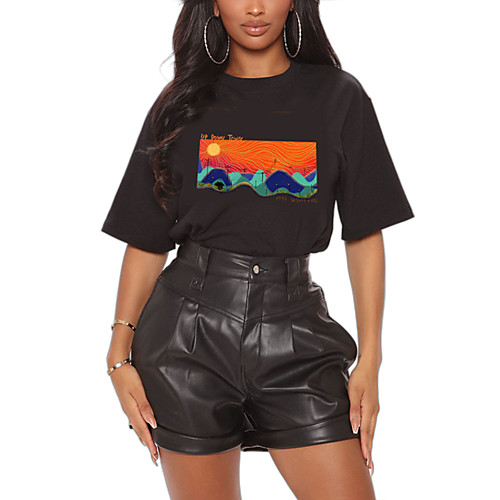 Women's T shirt Graphic Scenery Print Round Neck Tops 100% Cotton Basic Basic Top White Black
Women's T shirt Graphic Scenery Print Round Neck Tops 100% Cotton Basic Basic Top White Black