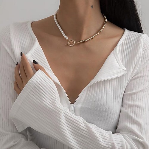 Women's Choker Necklace Necklace Patchwork Simple Unique Design European Sweet Imitation Pearl Alloy Silver Gold 30-50 cm Necklace Jewelry 1pc For Anniversary Party Evening Street Birthday Party
Women's Choker Necklace Necklace Patchwork Simple Unique Design European Sweet Imitation Pearl Alloy Silver Gold 30-50 cm Necklace Jewelry 1pc For Anniversary Party Evening Street Birthday Party
