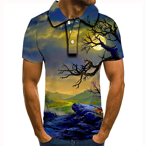 Men's Golf Shirt 3D Print Tree Moon Button-Down Short Sleeve Street Tops Casual Fashion Cool Yellow / Sports
Men's Golf Shirt 3D Print Tree Moon Button-Down Short Sleeve Street Tops Casual Fashion Cool Yellow / Sports