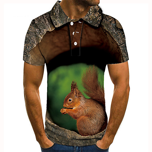 Men's Golf Shirt Tennis Shirt 3D Print Squirrel Animal Button-Down Short Sleeve Street Tops Casual Fashion Cool Brown / Sports
Men's Golf Shirt Tennis Shirt 3D Print Squirrel Animal Button-Down Short Sleeve Street Tops Casual Fashion Cool Brown / Sports