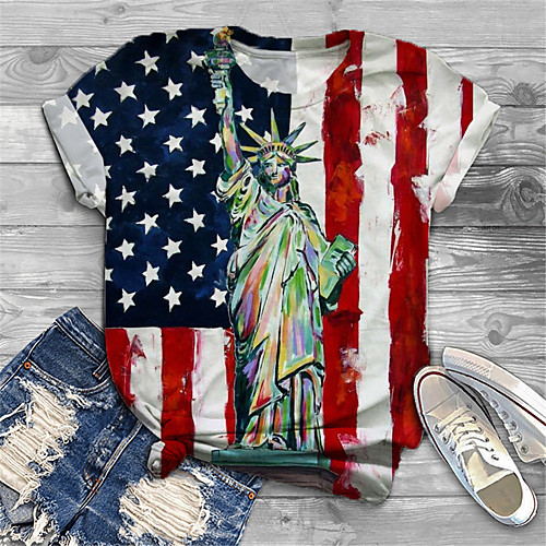 Women's Plus Size Tops T shirt Graphic Portrait Flag Print Short Sleeve Crewneck Basic Red Big Size XL XXL 3XL 4XL 5XL / Holiday
Women's Plus Size Tops T shirt Graphic Portrait Flag Print Short Sleeve Crewneck Basic Red Big Size XL XXL 3XL 4XL 5XL / Holiday