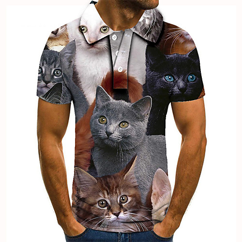 Men's Golf Shirt Tennis Shirt 3D Print Cat Animal Button-Down Short Sleeve Street Tops Casual Fashion Cool Gray / Sports
Men's Golf Shirt Tennis Shirt 3D Print Cat Animal Button-Down Short Sleeve Street Tops Casual Fashion Cool Gray / Sports