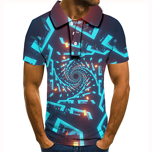 Men's Golf Shirt 3D Print Optical Illusion Geometry Button-Down Short Sleeve Street Tops Casual Fashion Cool Blue / Sports
Men's Golf Shirt 3D Print Optical Illusion Geometry Button-Down Short Sleeve Street Tops Casual Fashion Cool Blue / Sports