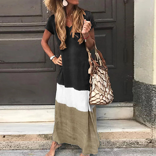 Women's T Shirt Dress Tee Dress Maxi long Dress Blue Yellow Gray Black Red Short Sleeve Color Block Patchwork Spring Summer Round Neck Casual Loose 2021 S M L XL XXL 3XL 4XL 5XL / Plus Size
Women's T Shirt Dress Tee Dress Maxi long Dress Blue Yellow Gray Black Red Short Sleeve Color Block Patchwork Spring Summer Round Neck Casual Loose 2021 S M L XL XXL 3XL 4XL 5XL / Plus Size