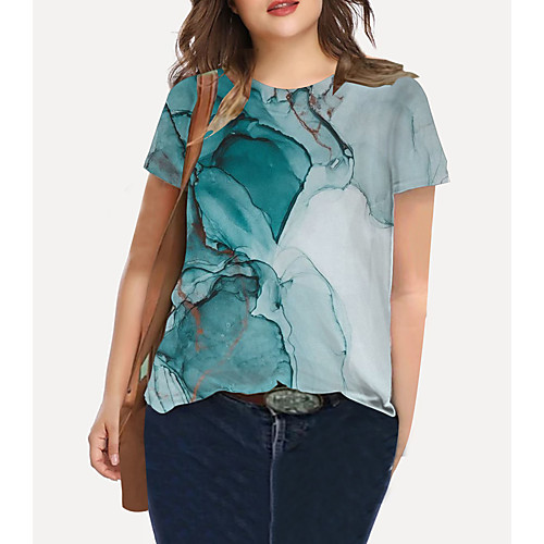 Women's Plus Size Tops T shirt Color Gradient Graphic Print Short Sleeve Crewneck Basic Blue Green Big Size XL XXL 3XL 4XL 5XL / Holiday / Going out
Women's Plus Size Tops T shirt Color Gradient Graphic Print Short Sleeve Crewneck Basic Blue Green Big Size XL XXL 3XL 4XL 5XL / Holiday / Going out