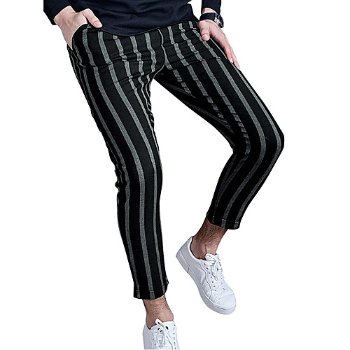 Men's Basic Daily Going out Chinos Pants Stripe Full Length Drawstring Black Grey
Men's Basic Daily Going out Chinos Pants Stripe Full Length Drawstring Black Grey