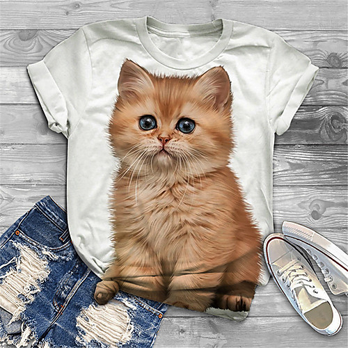 Women's Plus Size Tops T shirt Cat Graphic Print Short Sleeve Crewneck Basic White Big Size XL XXL 3XL 4XL 5XL / Holiday
Women's Plus Size Tops T shirt Cat Graphic Print Short Sleeve Crewneck Basic White Big Size XL XXL 3XL 4XL 5XL / Holiday