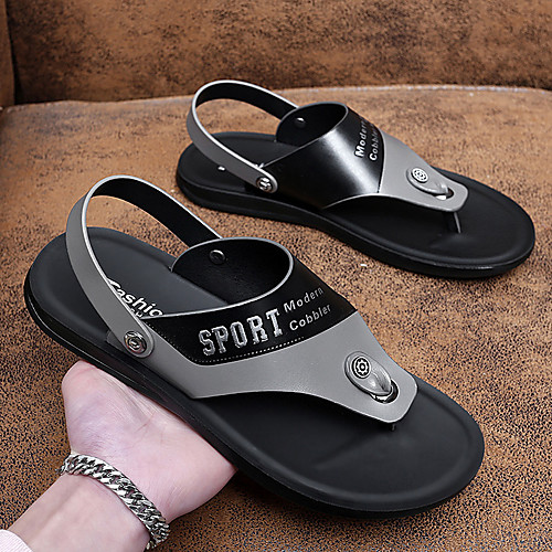 Men's Sandals Casual Beach Daily Walking Shoes Nappa Leather Breathable Non-slipping Wear Proof Black and White BlackGray Summer
Men's Sandals Casual Beach Daily Walking Shoes Nappa Leather Breathable Non-slipping Wear Proof Black and White BlackGray Summer