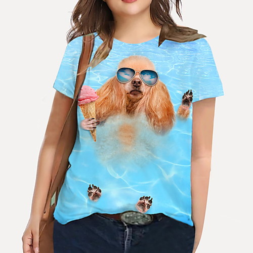 Women's Plus Size Tops T shirt Dog Graphic Print Short Sleeve Crewneck Basic Blue Big Size XL XXL 3XL 4XL 5XL
Women's Plus Size Tops T shirt Dog Graphic Print Short Sleeve Crewneck Basic Blue Big Size XL XXL 3XL 4XL 5XL