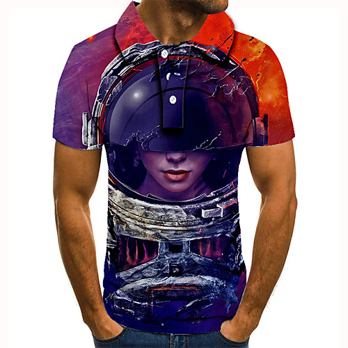 Men's Golf Shirt 3D Print Graphic Prints Astronaut Button-Down Short Sleeve Street Tops Casual Fashion Cool Rainbow / Sports
Men's Golf Shirt 3D Print Graphic Prints Astronaut Button-Down Short Sleeve Street Tops Casual Fashion Cool Rainbow / Sports