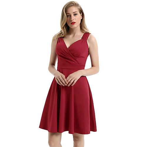 A-Line Minimalist Elegant Party Wear Cocktail Party Dress V Neck Sleeveless Tea Length Spandex with Pleats 2021
A-Line Minimalist Elegant Party Wear Cocktail Party Dress V Neck Sleeveless Tea Length Spandex with Pleats 2021