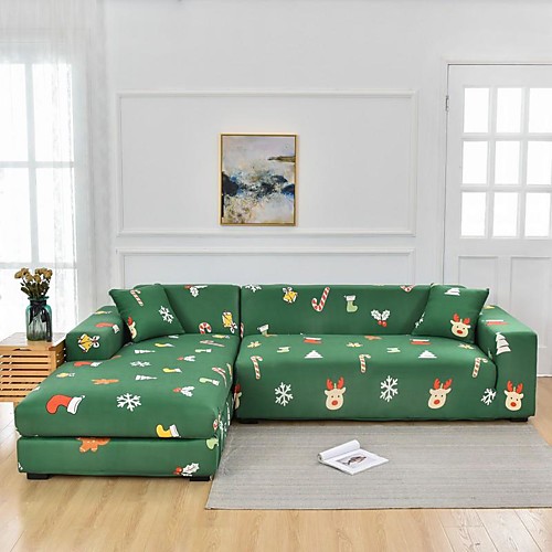 Color Green Christmas Dustproof All-powerful Stretch L Shape Sofa Cover Super Soft Fabric Sofa Furniture Protector with One Free Boster Case
Color Green Christmas Dustproof All-powerful Stretch L Shape Sofa Cover Super Soft Fabric Sofa Furniture Protector with One Free Boster Case