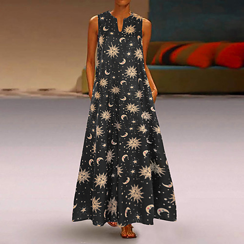Women's Swing Dress Maxi long Dress Blue Yellow Orange Black Sleeveless Print Print Summer V Neck Casual Loose 2021 S M L XL XXL 3XL 4XL 5XL
Women's Swing Dress Maxi long Dress Blue Yellow Orange Black Sleeveless Print Print Summer V Neck Casual Loose 2021 S M L XL XXL 3XL 4XL 5XL
