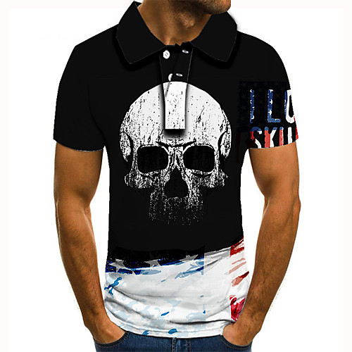Men's Golf Shirt Tennis Shirt 3D Print Graphic Prints Skull Button-Down Short Sleeve Street Tops Casual Fashion Cool Black / Sports
Men's Golf Shirt Tennis Shirt 3D Print Graphic Prints Skull Button-Down Short Sleeve Street Tops Casual Fashion Cool Black / Sports