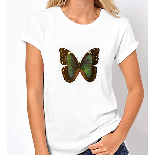 Women's T shirt Graphic Butterfly Print Round Neck Tops 100% Cotton Basic Basic Top White Blue Purple
Women's T shirt Graphic Butterfly Print Round Neck Tops 100% Cotton Basic Basic Top White Blue Purple
