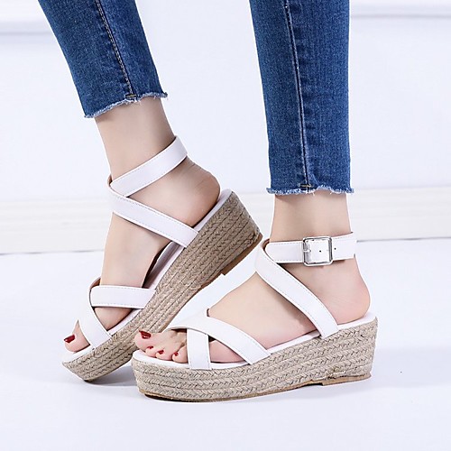 Women's Sandals Espadrilles Platform Sandals Straw Sandals Chunky Heel Round Toe PU White Red Black
Women's Sandals Espadrilles Platform Sandals Straw Sandals Chunky Heel Round Toe PU White Red Black