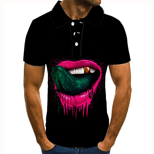 Men's Golf Shirt 3D Print Graphic Prints Mouth Button-Down Short Sleeve Street Tops Casual Fashion Cool Black / Sports
Men's Golf Shirt 3D Print Graphic Prints Mouth Button-Down Short Sleeve Street Tops Casual Fashion Cool Black / Sports