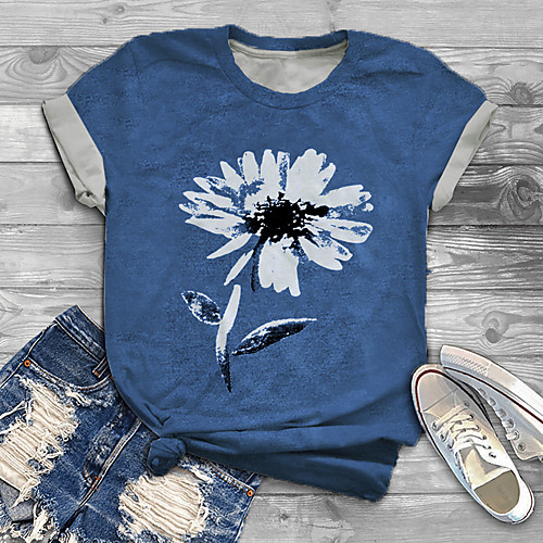 Women's Plus Size Tops T shirt Floral Graphic Print Short Sleeve Crewneck Basic Spring Summer Blue Purple Yellow Big Size XL XXL 3XL 4XL 5XL
Women's Plus Size Tops T shirt Floral Graphic Print Short Sleeve Crewneck Basic Spring Summer Blue Purple Yellow Big Size XL XXL 3XL 4XL 5XL