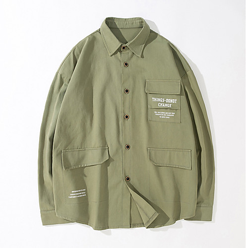 Men's Shirt Letter Button-Down Long Sleeve Casual Tops 100% Cotton Basic Casual Comfortable Black Yellow Green
Men's Shirt Letter Button-Down Long Sleeve Casual Tops 100% Cotton Basic Casual Comfortable Black Yellow Green