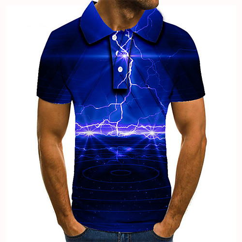 Men's Golf Shirt 3D Print Lightning Graphic Prints Button-Down Short Sleeve Street Tops Casual Fashion Cool Blue / Sports
Men's Golf Shirt 3D Print Lightning Graphic Prints Button-Down Short Sleeve Street Tops Casual Fashion Cool Blue / Sports