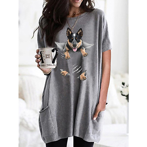 Women's T shirt Dress Dog Graphic 3D Round Neck Tops Basic Basic Top Black Wine Army Green
Women's T shirt Dress Dog Graphic 3D Round Neck Tops Basic Basic Top Black Wine Army Green