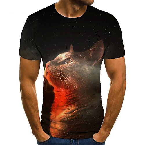 Men's Unisex Tee T shirt 3D Print Cat Graphic Prints Animal Plus Size Print Short Sleeve Casual Tops Basic Fashion Designer Big and Tall Black
Men's Unisex Tee T shirt 3D Print Cat Graphic Prints Animal Plus Size Print Short Sleeve Casual Tops Basic Fashion Designer Big and Tall Black