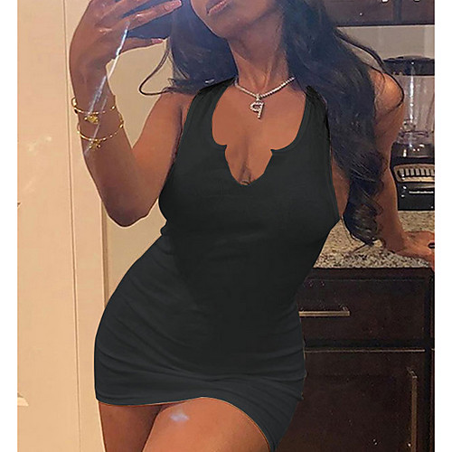 Women's Sheath Dress Short Mini Dress Blushing Pink Gray White Black Sleeveless Solid Color Summer V Neck Sexy 2021 S M L XL XXL
Women's Sheath Dress Short Mini Dress Blushing Pink Gray White Black Sleeveless Solid Color Summer V Neck Sexy 2021 S M L XL XXL