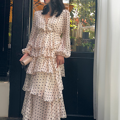 A-Line Empire Vintage Holiday Cocktail Party Dress V Neck Long Sleeve Ankle Length Chiffon with Ruffles 2021
A-Line Empire Vintage Holiday Cocktail Party Dress V Neck Long Sleeve Ankle Length Chiffon with Ruffles 2021