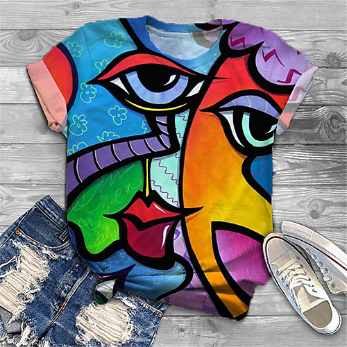 Women's Plus Size Tops T shirt Graphic Abstract Print Short Sleeve Crewneck Basic Blue Big Size XL XXL 3XL 4XL 5XL / Holiday
Women's Plus Size Tops T shirt Graphic Abstract Print Short Sleeve Crewneck Basic Blue Big Size XL XXL 3XL 4XL 5XL / Holiday