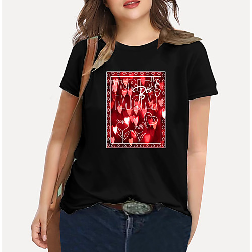 Women's Plus Size Tops T shirt Graphic Heart Letter Print Short Sleeve Crewneck Basic Black Big Size XL XXL 3XL 4XL 5XL / Holiday / Going out
Women's Plus Size Tops T shirt Graphic Heart Letter Print Short Sleeve Crewneck Basic Black Big Size XL XXL 3XL 4XL 5XL / Holiday / Going out