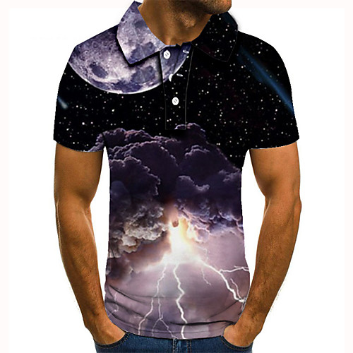 Men's Golf Shirt Tennis Shirt 3D Print Lightning Graphic Prints Clouds Button-Down Short Sleeve Street Tops Casual Fashion Cool Light Purple / Sports
Men's Golf Shirt Tennis Shirt 3D Print Lightning Graphic Prints Clouds Button-Down Short Sleeve Street Tops Casual Fashion Cool Light Purple / Sports