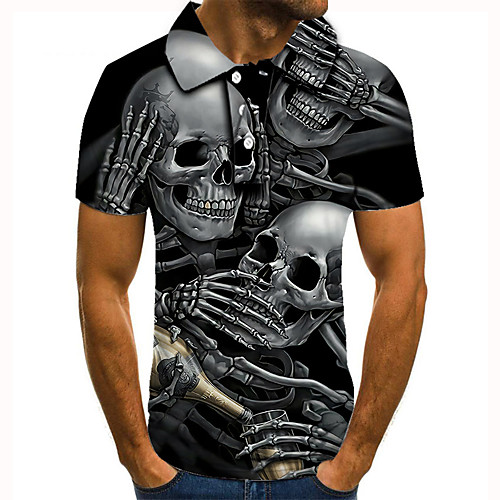 Men's Golf Shirt Tennis Shirt 3D Print Graphic Prints Skull Button-Down Short Sleeve Street Tops Casual Fashion Cool Black / Sports
Men's Golf Shirt Tennis Shirt 3D Print Graphic Prints Skull Button-Down Short Sleeve Street Tops Casual Fashion Cool Black / Sports