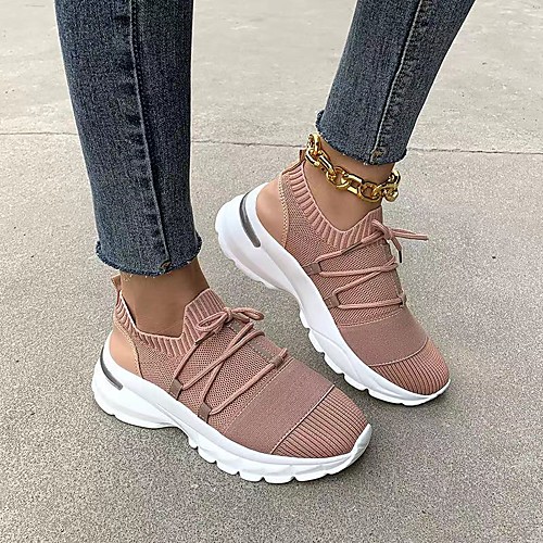 Women's Trainers Athletic Shoes Flyknit Shoes Wedge Heel Tissage Volant Solid Colored White Black Pink
Women's Trainers Athletic Shoes Flyknit Shoes Wedge Heel Tissage Volant Solid Colored White Black Pink