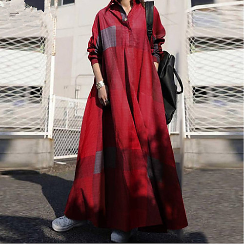 Women's Swing Dress Maxi long Dress Long Sleeve Solid Color Fall Spring Elegant & Luxurious 2021 S M L XL XXL XXXL 4XL 5XL / Cotton / Cotton
Women's Swing Dress Maxi long Dress Long Sleeve Solid Color Fall Spring Elegant & Luxurious 2021 S M L XL XXL XXXL 4XL 5XL / Cotton / Cotton