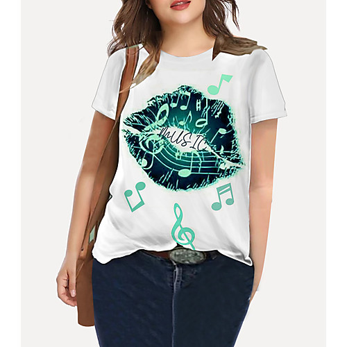 Women's Plus Size Tops T shirt Graphic Mouth Print Short Sleeve Crewneck Basic White Big Size XL XXL 3XL 4XL 5XL / Holiday / Going out
Women's Plus Size Tops T shirt Graphic Mouth Print Short Sleeve Crewneck Basic White Big Size XL XXL 3XL 4XL 5XL / Holiday / Going out
