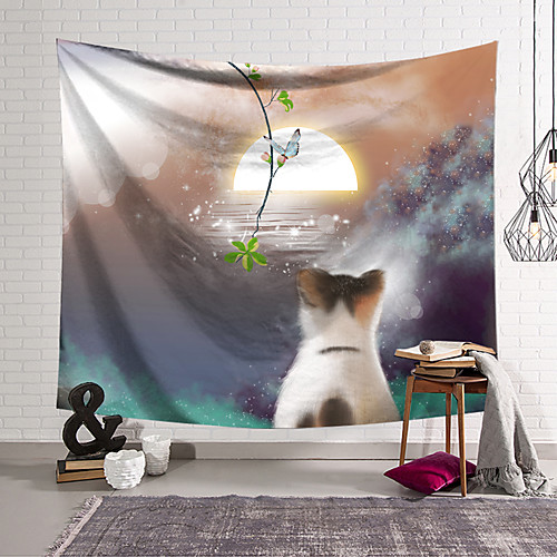 Wall Tapestry Art Decor Blanket Curtain Hanging Home Bedroom Living Room Decoration Polyester Cat Watching the Moon
Wall Tapestry Art Decor Blanket Curtain Hanging Home Bedroom Living Room Decoration Polyester Cat Watching the Moon