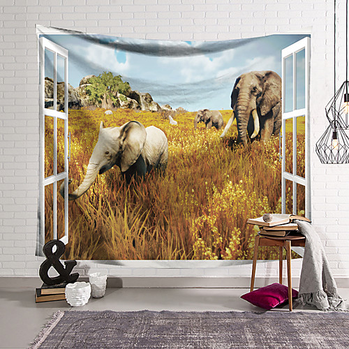 Wall Tapestry Art Decor Blanket Curtain Hanging Home Bedroom Living Room Decoration Polyester Elephant Walking in the Yellow Grass
Wall Tapestry Art Decor Blanket Curtain Hanging Home Bedroom Living Room Decoration Polyester Elephant Walking in the Yellow Grass