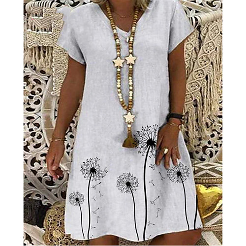 Women's A Line Dress Knee Length Dress White Short Sleeve Floral Print Summer V Neck Casual 2021 S M L XL XXL 3XL
Women's A Line Dress Knee Length Dress White Short Sleeve Floral Print Summer V Neck Casual 2021 S M L XL XXL 3XL