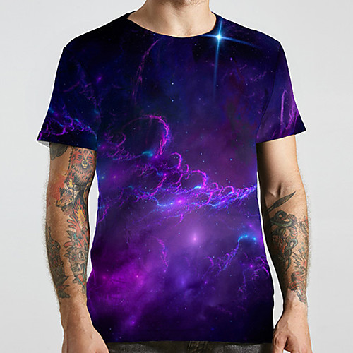 Men's Unisex Tee T shirt Shirt 3D Print Galaxy Graphic Prints Plus Size Print Short Sleeve Casual Tops Basic Designer Big and Tall Round Neck Purple / Summer
Men's Unisex Tee T shirt Shirt 3D Print Galaxy Graphic Prints Plus Size Print Short Sleeve Casual Tops Basic Designer Big and Tall Round Neck Purple / Summer